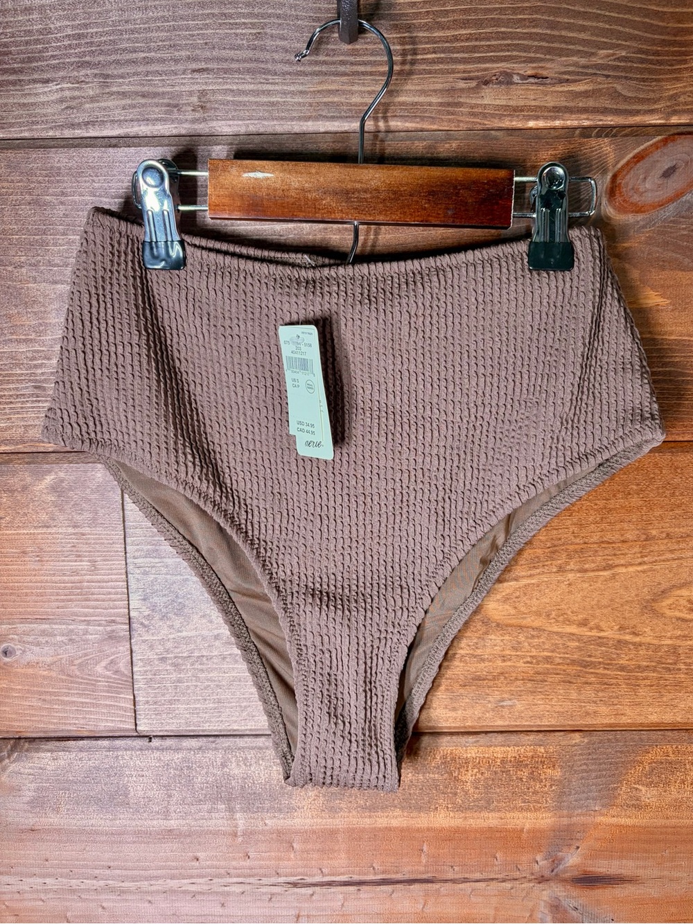 aerie High-Waisted Cheeky Textured Bikini Bottoms Size Small 🌸